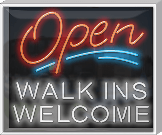Outdoor Open Walk Ins Welcome Neon Sign