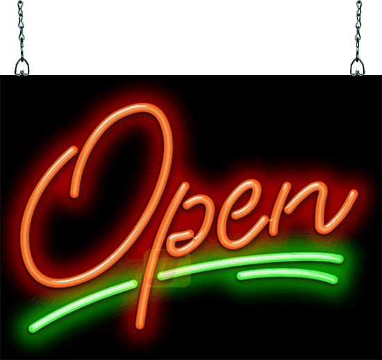 Elegant Open Neon Sign