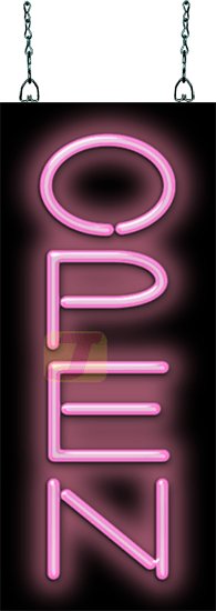 Classic Neon Open Pink Sign Vertical