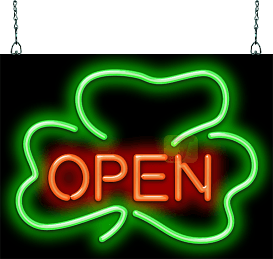 Shamrock Open Neon Sign