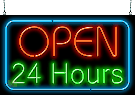 Sign Neon Open 24/7 PNG Images & PSDs for Download
