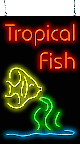 Tropical Fish Neon Sign with Fish Scene