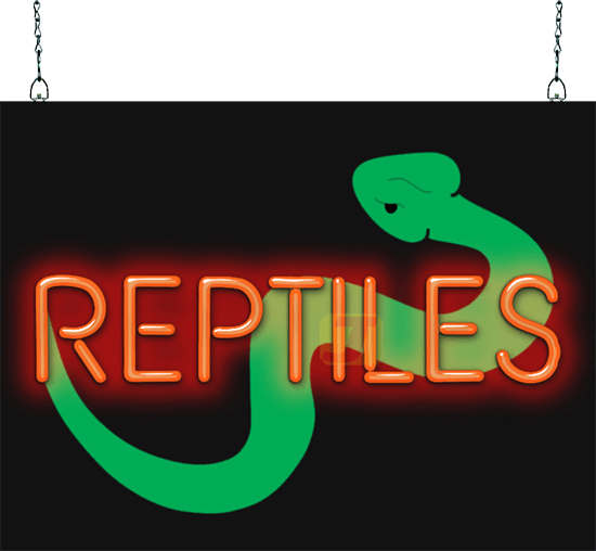 Reptiles with Snake Neon Sign