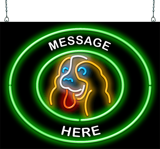 Custom Message Puppy Circular Neon Sign with Puppy