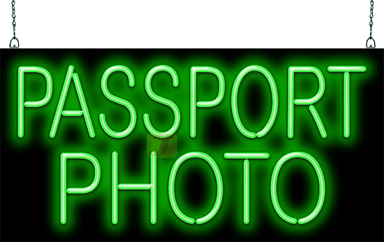 Passport  Photo Neon Sign
