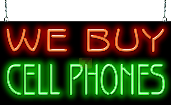 We Buy Cell Phones Neon Sign | PS-35-27 | Jantec Neon