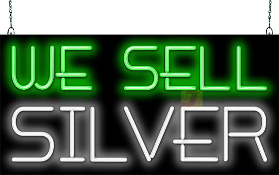 We Sell Silver Neon Sign