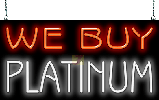 We Buy Platinum Neon Sign