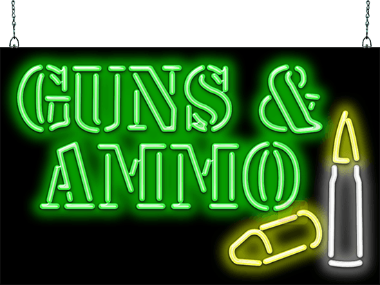 Guns & Ammo Neon Sign