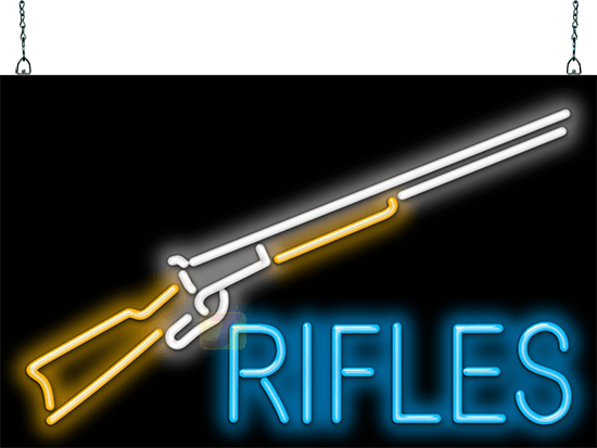 Rifles with Graphic Neon Sign