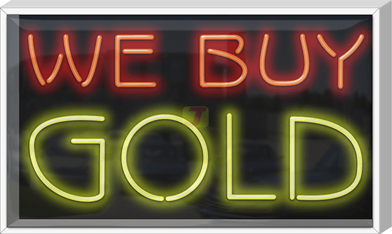 Outdoor We Buy Gold Neon Sign