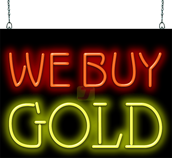 We Buy Gold Neon Sign - Small Size
