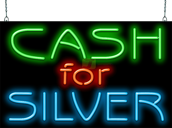 Cash for Silver Neon Sign