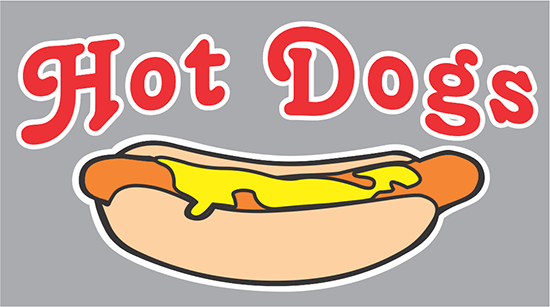 Hotdogs Window Cling Sign