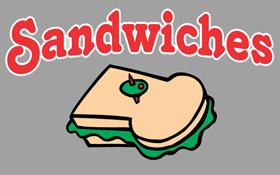Sandwiches Window Cling Sign