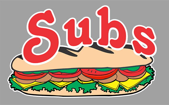 Subs Window Cling Sign