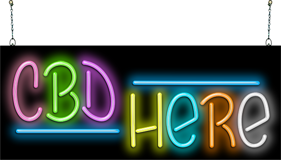 CBD Here Neon Sign