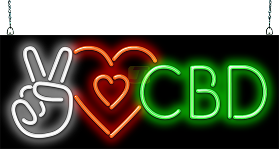 Peace Love CBD Neon Sign