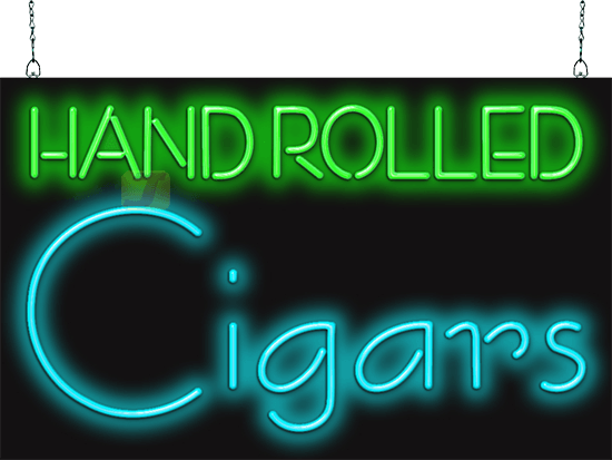 Hand Rolled Cigars Neon Sign