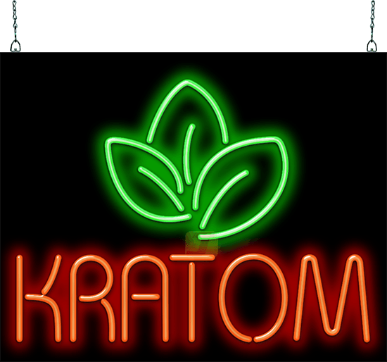 Super-Sized Kratom with Graphic Neon Sign