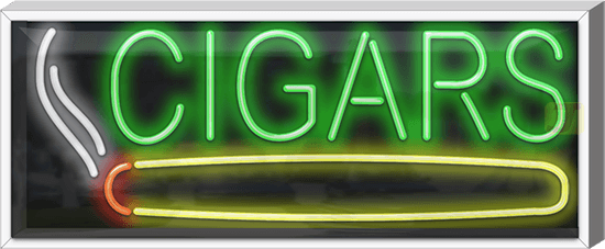 Outdoor XL Cigars Open Neon Sign