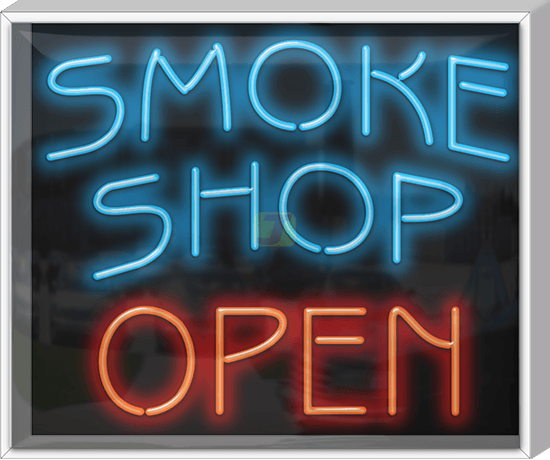 Outdoor XL Smoke Shop Open Neon Sign