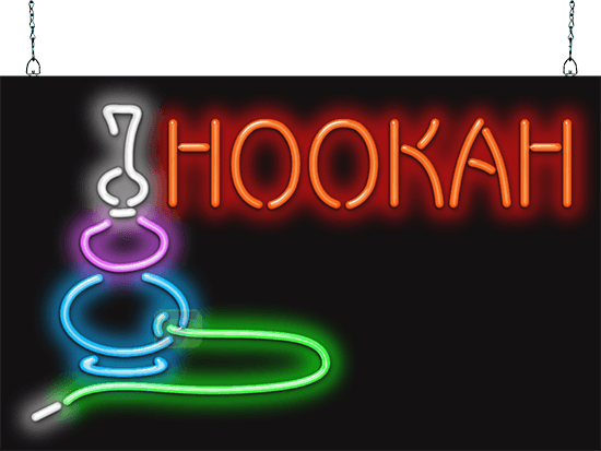 Hookah Neon Sign with Graphic
