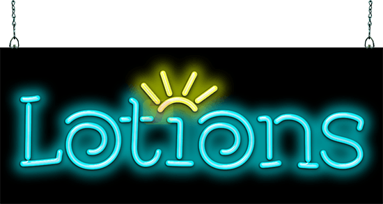 Lotions with Sunshine Graphic Neon Sign