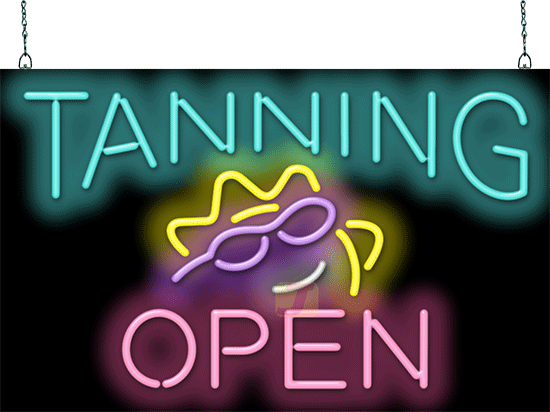 Tanning Open Neon Sign