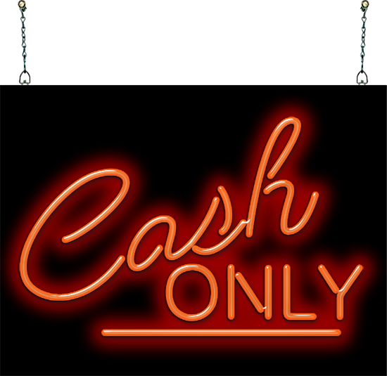 Cash Only Neon Sign