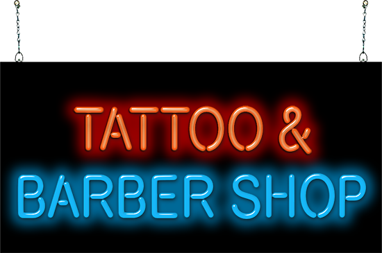 Tattoo & Barber Shop Neon Sign