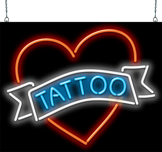 Tattoo with Heart Neon Sign