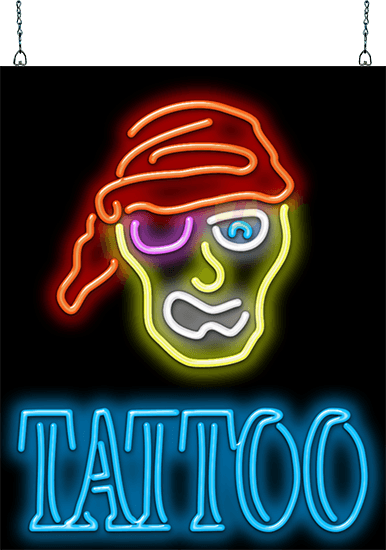 Pirate with Tattoo Neon Sign