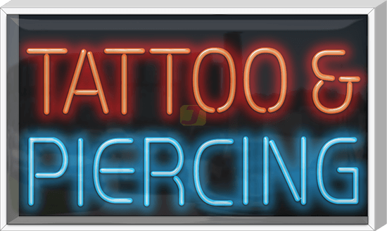 Outdoor Tattoo & Piercing Neon Sign