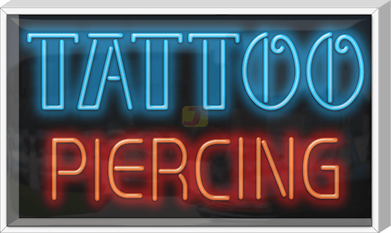 Outdoor Tattoo Piercing Neon Sign