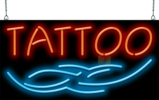 Tattoo with Tribal Art Neon Sign
