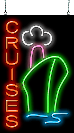 Cruises Neon Sign with Ship
