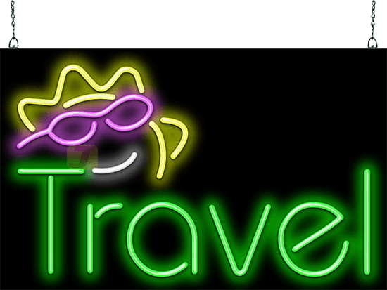 Travel with Sun Neon Sign