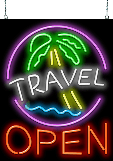 Travel Open Neon Sign