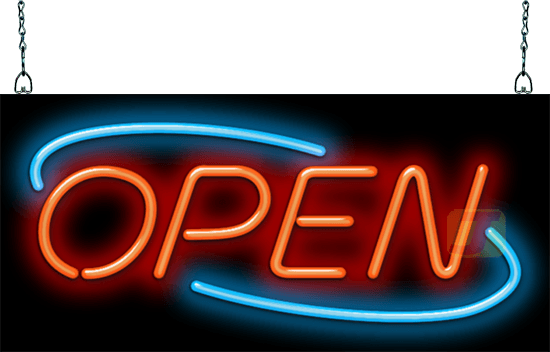 Art Deco Style Open Neon Sign - Small