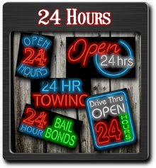 24 Hours Neon Signs
