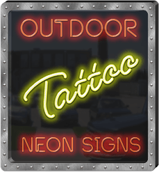 Outdoor Tattoo & Piercing Neon Signs