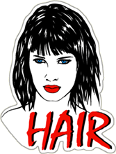 Hair with Girl Window Cling Sign