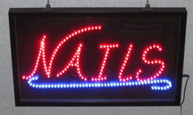 Nails LED Sign with Animation & Flashing