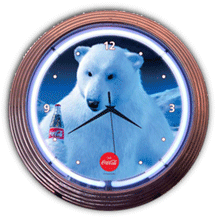 Coca-Cola Polar Bear Neon Clock