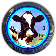 Cow Neon Clock