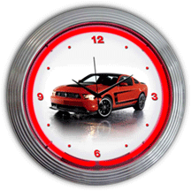 Ford Mustang Boss 302 Neon Clock