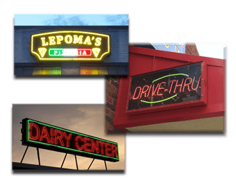 Outdoor Neon Signs Installed and Working for our Customers