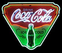 Coca-Cola Ice Cold Shield with Silkscreened Backing Neon Sign