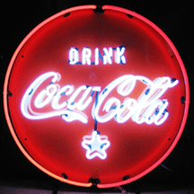 Coca-Cola Red, White & Coke with Silkscreened Backing Neon Sign
